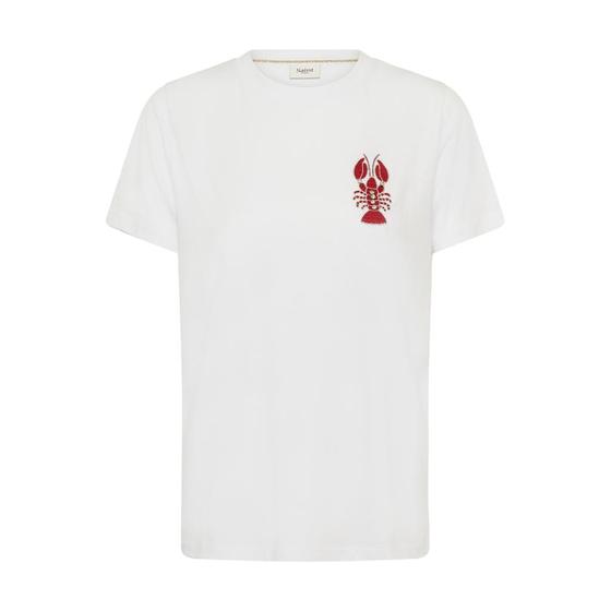 SAINT TROPEZ T-Shirt mit Hummer Stickerei ReannaSZ 30515235 - weiß-rot