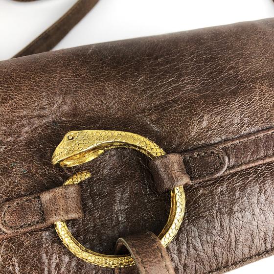goldmarie Handtasche & Portemonnaie SNAKE WALLET dunkelbraun