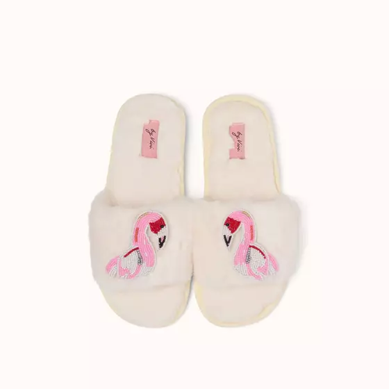 By Vivi. Brosche FLAMINGO - für Slipper, Kleidung, Taschen und mehr  - rosa-bunt