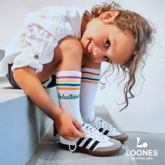 Loones Socken Schulkind Petrol