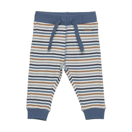 Rippenstrickhose, Biobaumwolle, blau-gestreift,