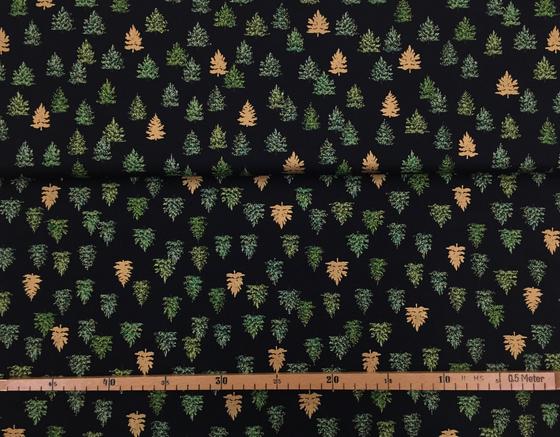 Robert Kaufman Holiday Charms Tannenbaum schwarz