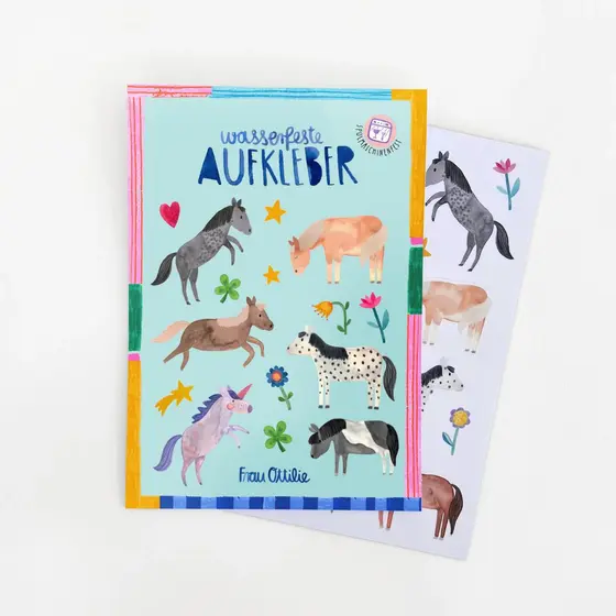 Frau Ottilie Spülmaschinenfeste Sticker Pferde