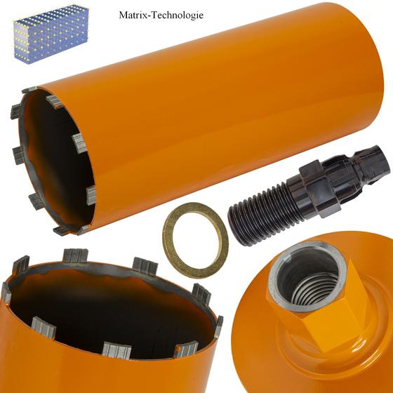Diamant Trocken-Nass-Bohrkrone <br> Ø 32 - 202 mm x NL 400 mm <br> inklusive BI-Adapter passend zu Hilti DD-BI