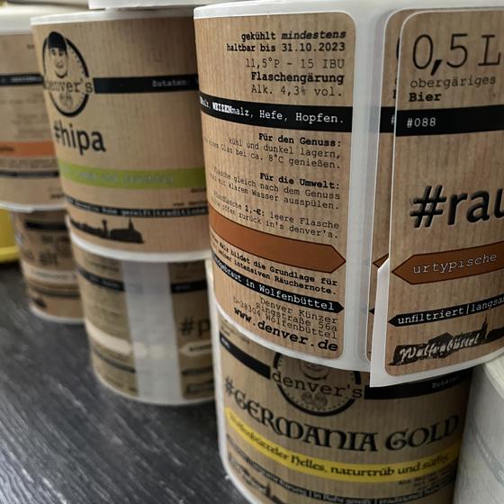 Flaschen-Etikett, pro Sud ein Unikat