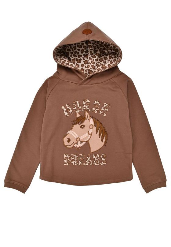 Sweatshirt "Horse Dreams", angeraut, Baumwolle, schoko