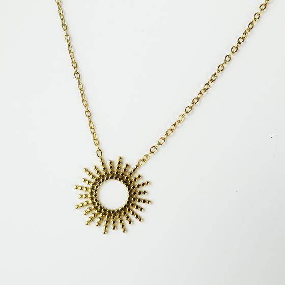 goldmarie Kette SONNE - Stahl vergoldet - 1,5cm