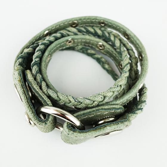 goldmarie Wickelarmband STRINGS Leder graugrün