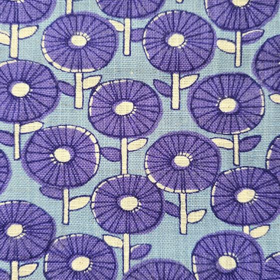 Flowers lila Slub Cotton Poplin Sevenberry