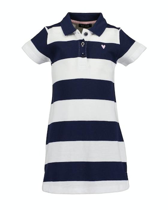 Polokleid, reine Baumwolle, blau-weiß