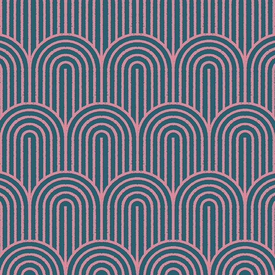 Geometry Ruby Star Society Canvas Stoff zum Taschen nähen Bögen blau