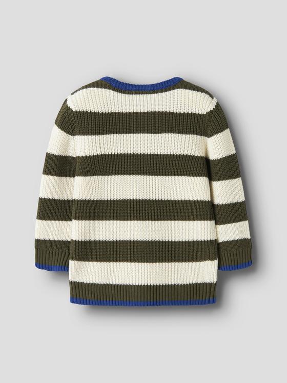 Name It Strickpullover Blockstreifen Olive Night