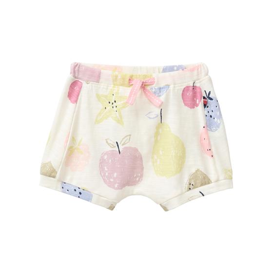 People wear Organic Shorts Große Früchte Bunt Bedruckt