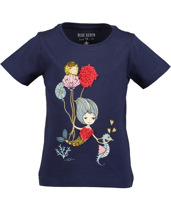 T-Shirt "Meerjungfrau" mit süßen Details, Baumwolle, dunkelblau