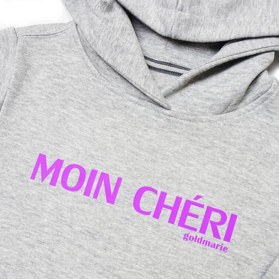 goldmarie MOIN CHÉRI Kinder Hoodie Gabi - hellgrau meliert - lila