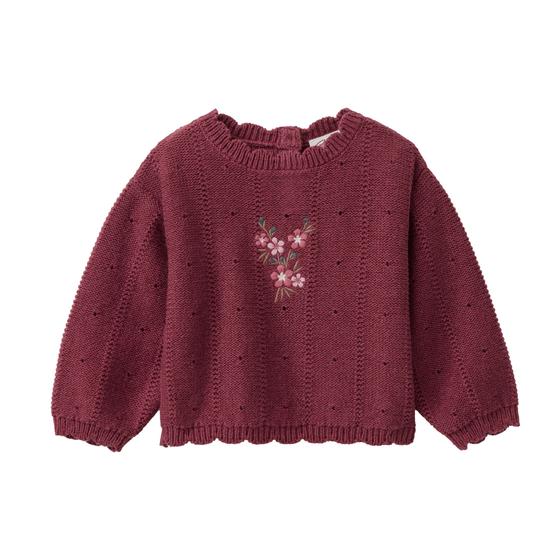 People wear Organic Strick Pullover Bordeaux Mélange