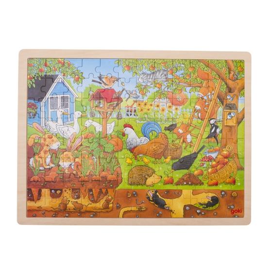 Goki Holzpuzzle Garten 96 Teile