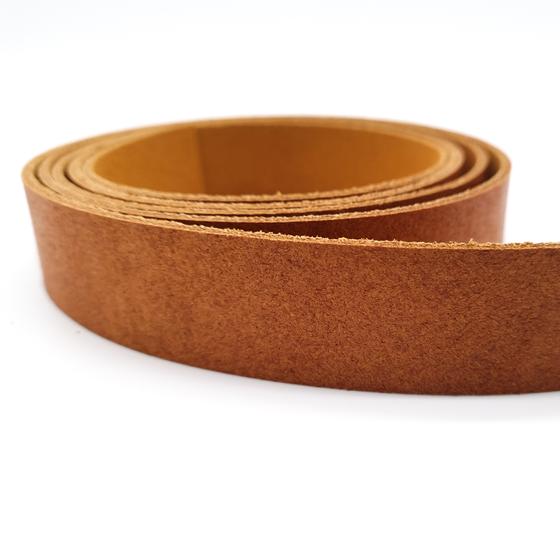 Lederriemen Velours 25mm - hellbraun
