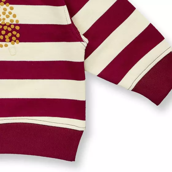 Sense Organics Sweatshirt Siam Hedgehog Geringelt Weinrot