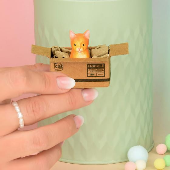 KATZENMUDDI Katze im Karton Magnet - orange
