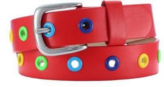 Gürtel mit bunten Löchern, rot