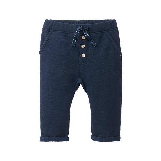 People wear Organic Sweat Hose Dunkelblau