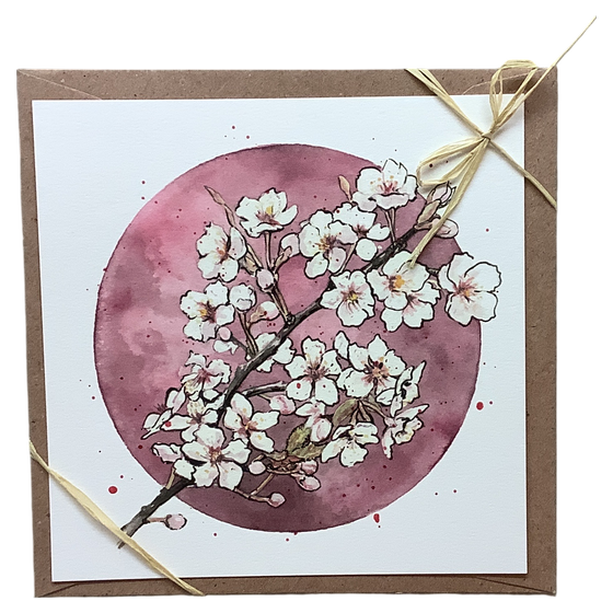 Postkarte mit Briefumschlag, "Kirschblüte“