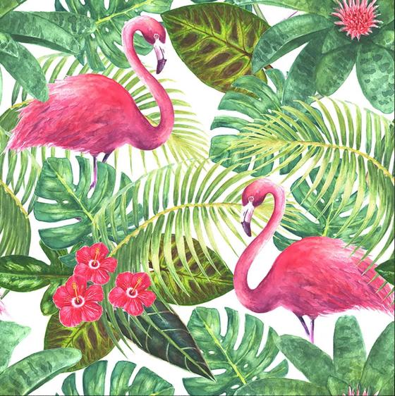 Serviette | Papier-/ Lunchserviette Tropical Flamingo 