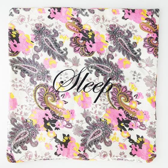 goldmarie Kissenhülle SLEEP & F*CK - florales Ornament Muster - weiß-rosa-gelb - 40x40cm