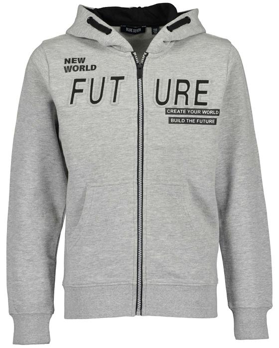 Sweatjacke "Future" mit Kapuze, Biobaumwolle, mittelgrau