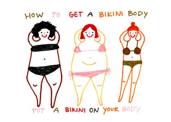 Postkarte Bikini Figur von Slinga Illustration