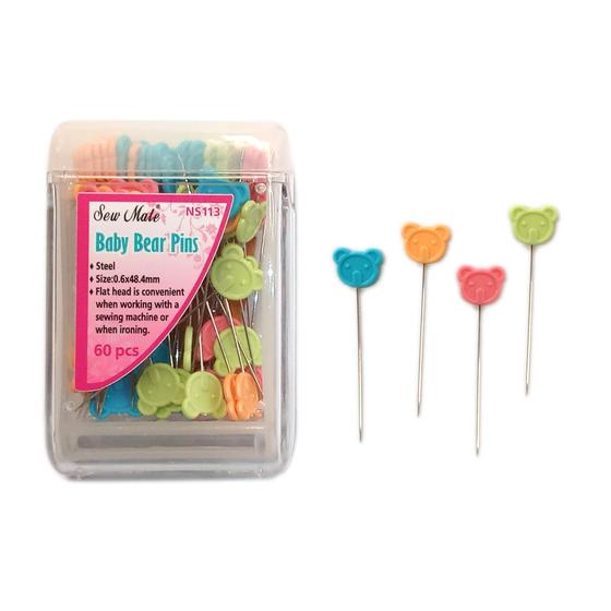 Stecknadeln Teddykopf 60Stk. 