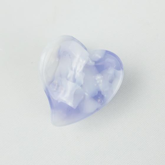 goldmarie Mini Haarklammer Herz geschwungen - eisblau - 3cm