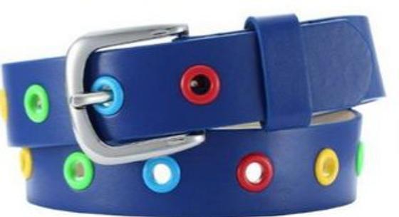 Gürtel mit bunten Löchern, blau