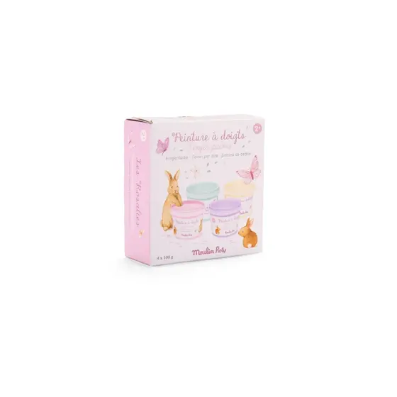 Moulin Roty 4 Töpfchen Fingerfarbe Pastell