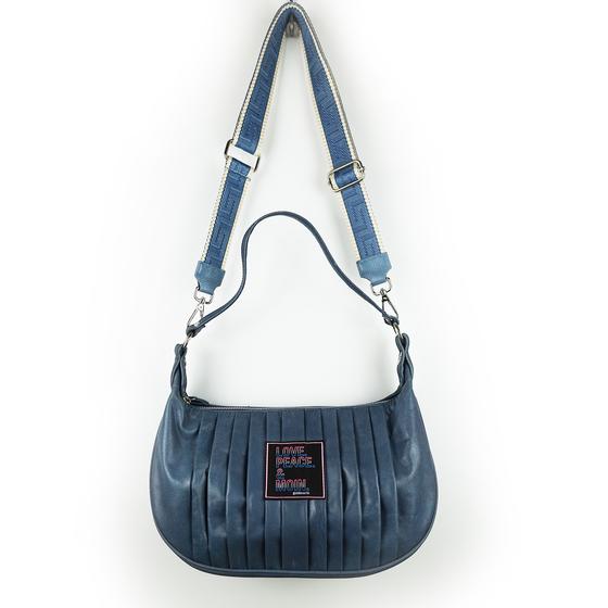 goldmarie Tasche LOVE PEACE MOIN meets MITCH Leder - taubenblau 