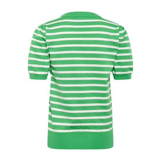 SAINT TROPEZ MilaSZ SS Striped Pullover 30513768 - grün-weiß