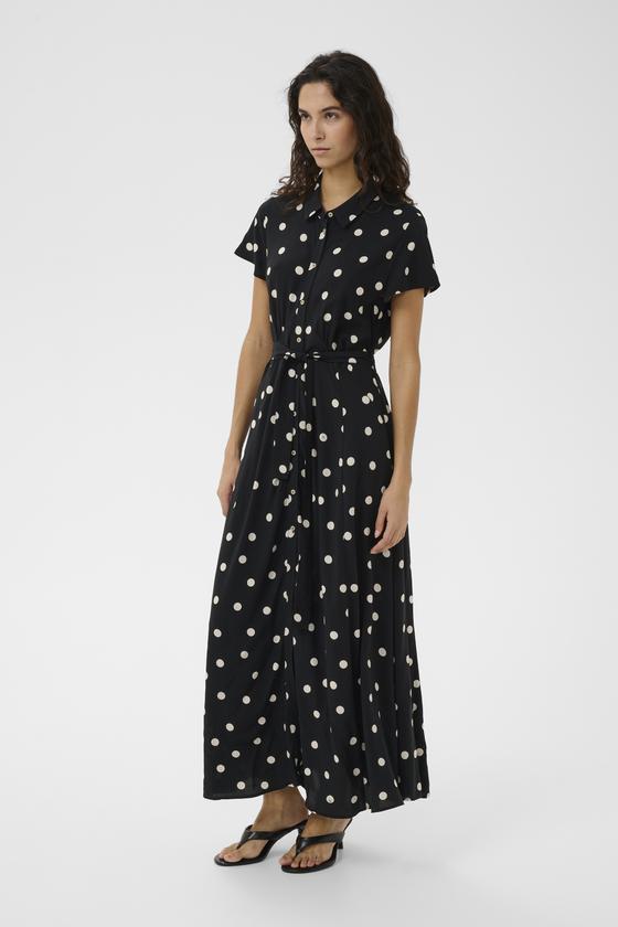 SOAKED Maxi Kleid gepunktet SLArjana 30404807 - schwarz-creme