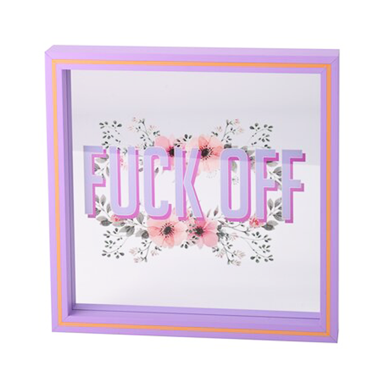GIFTCOMPANY Glasbild FUCK OFF - flieder
