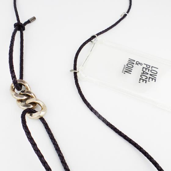 goldmarie Handykette Deluxe CHAIN ELEMENT 925 Silber schwarz