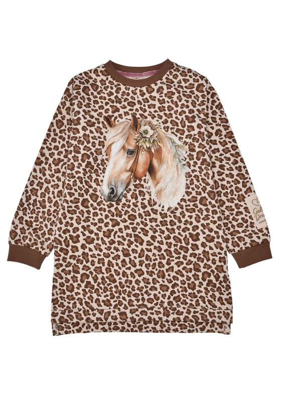 Kleid "Pferd", angeraut, leoprint
