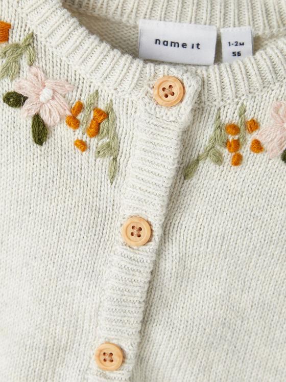 Name It Strickjacke Blümchen Peyote Melange