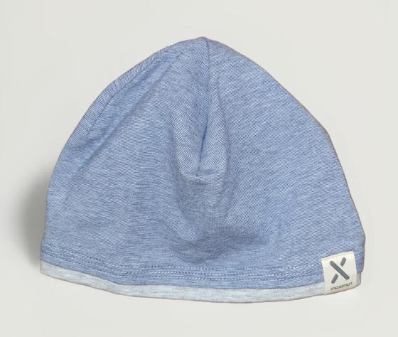 Beanie, Biobaumwolle, UPF50+, GOTS, hellblau-meliert