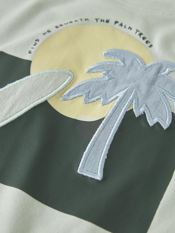 Name It T-Shirt Palm Tree Pale Aqua
