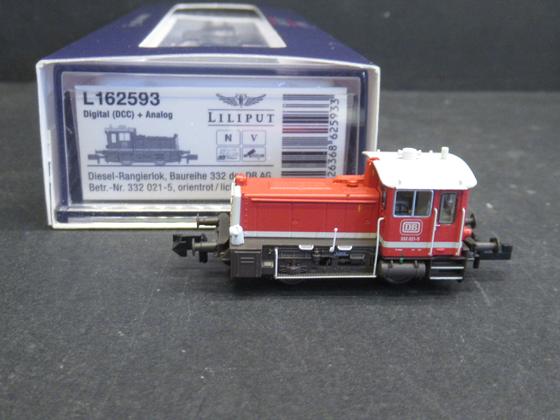 Liliput L 162593 Diesel Rangierlok Köf  BR 332 DB AG Orientrot Decoder elektronische Kupplung Spur N OVP