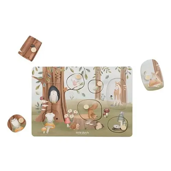 Little Dutch Sound-Greif-Puzzle Holz Forest Friends
