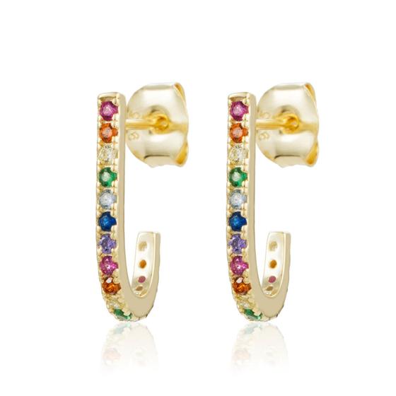 BRANDLINGER Ohrstecker Dresden - 925er Silber vergoldet - Zirkoniasteine