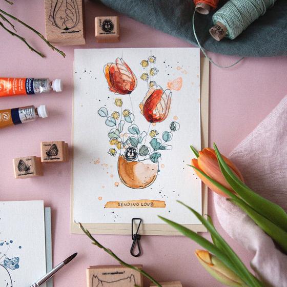 Cats on Appletrees Stempel Igel Gangolf