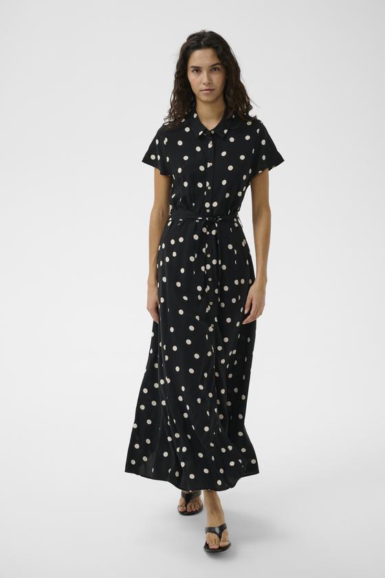 SOAKED Maxi Kleid gepunktet SLArjana 30404807 - schwarz-creme