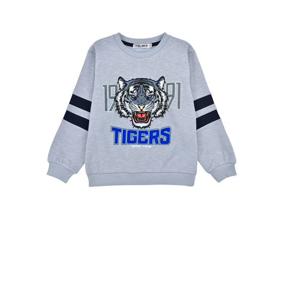 Sweatshirt "Tigers", reine Baumwolle, smoke